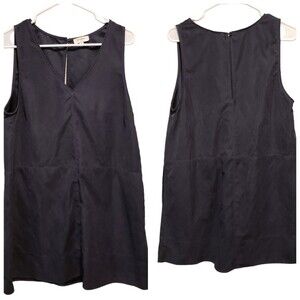 Umgee Navy Blue Faux Suede  Sleeveless Dress V-Neck - Size Medium